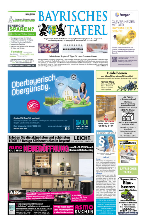 Bayrisches Taferl vom Samstag, 19.07.2025