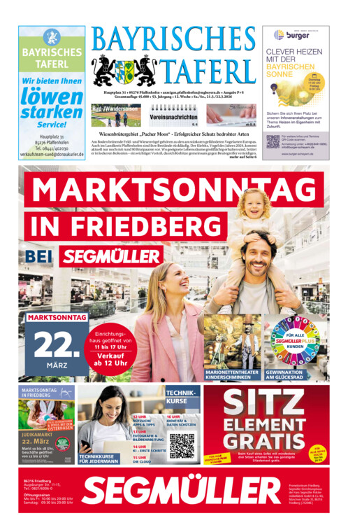 Bayrisches Taferl vom Samstag, 21.03.2026